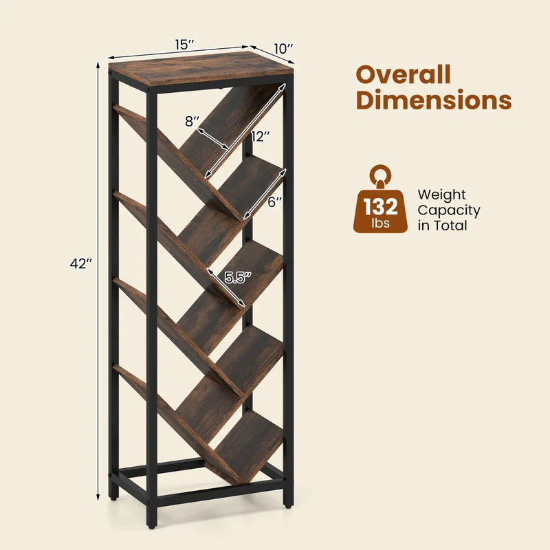 9-Tier Freestanding Bookcase for Hardcover Books by DirectDeals