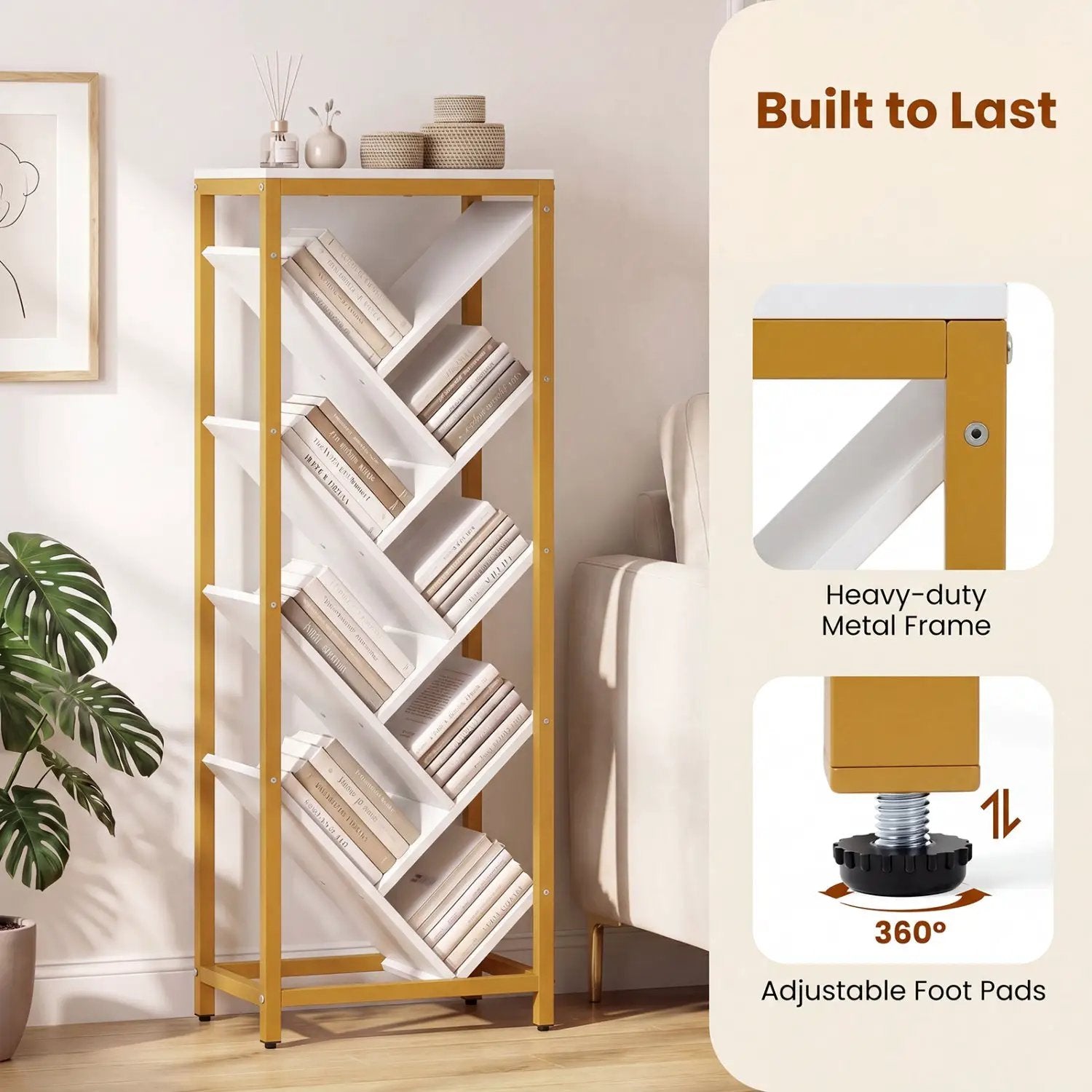 9-Tier Freestanding Bookcase for Hardcover Books by DirectDeals