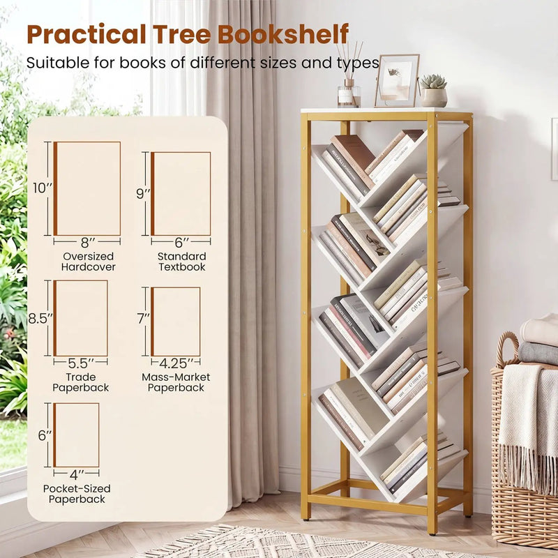 9-Tier Freestanding Bookcase for Hardcover Books by DirectDeals