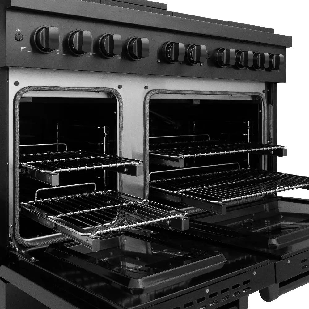 ZLINE 48"Paramount Dual Fuel Range Black Stainless Steel, SDRB-48 by Farmhouse Kitchen and Bath