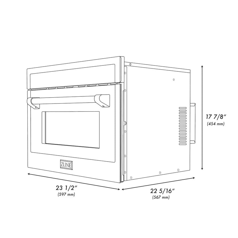 ZLINE 24” Convection Microwave, Stainless Steel, Black MWOZ-24-SS-MB by Farmhouse Kitchen and Bath