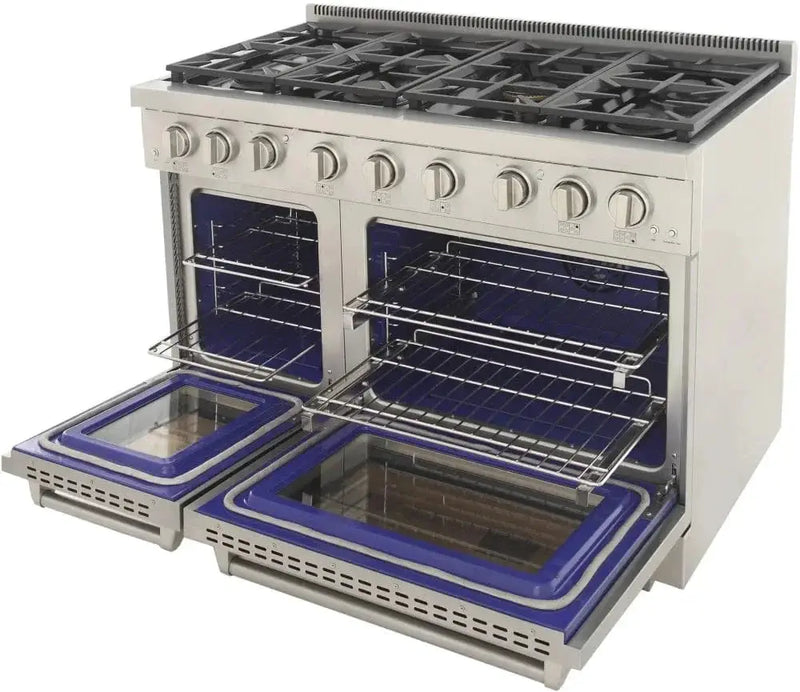 Kucht 48" Freestanding Professional Gas Range Liquid Propane KFX4800X/LP-S by Farmhouse Kitchen and Bath