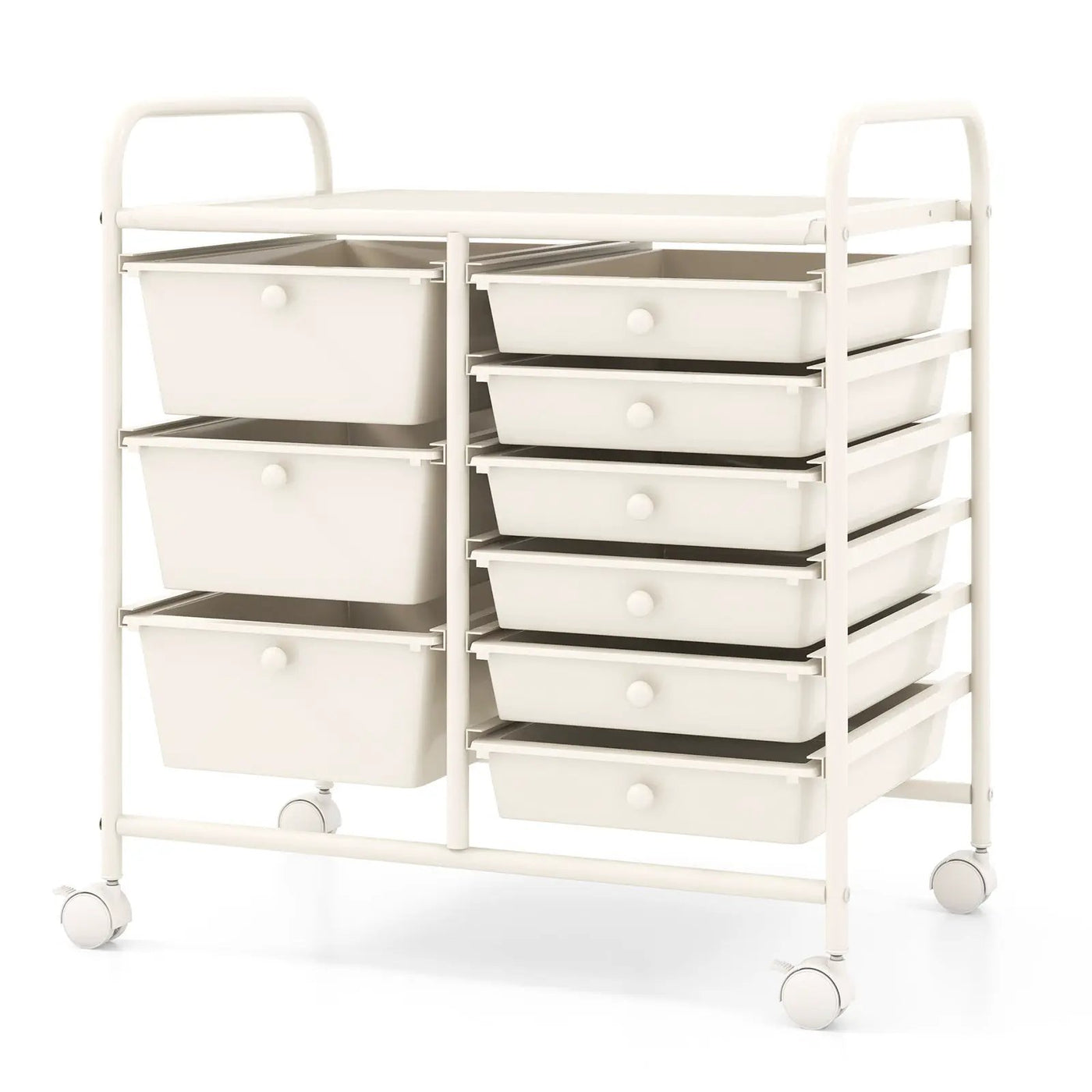 9-Drawer Rolling Storage Cart with Colorful Drawers and Metal Frame by DirectDeals