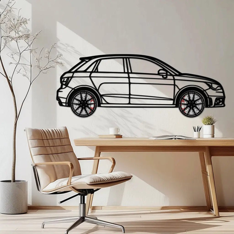 Audi A1 Metal Car Wall Art with Rotating Wheels - Handmade Car Silhouette Decor - Automotive Wall Art for Petrolheads-KAFMEKA094 by Enova Art
