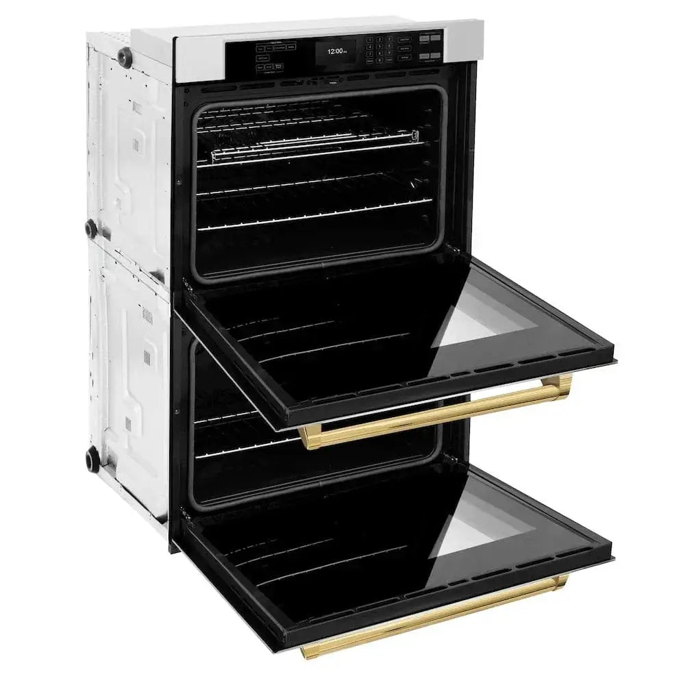 ZLINE 30"Professional True Convection Double Wall Oven, Air Fry, Self Clean, Stainless Steel, Gold WADZ-30-G by Farmhouse Kitchen and Bath