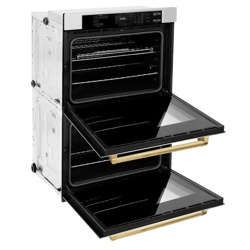 ZLINE 30"Professional True Convection Double Wall Oven, Air Fry, Self Clean, Stainless Steel, Gold WADZ-30-G by Farmhouse Kitchen and Bath