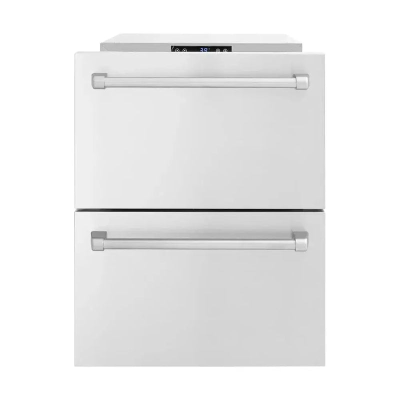 ZLINE 24" Touchstone 168 Can Outdoor-Rated Dual Refrigerator Drawer, Stainless Steel, RDSO-ST-24 by Farmhouse Kitchen and Bath