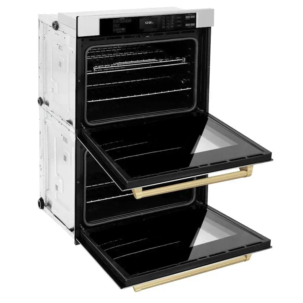 ZLINE 30"Professional True Convection Double Wall Oven, Air Fry, Self Clean, Stainless Steel, Champagne Bronze WADZ-30-CB by Farmhouse Kitchen and Bath