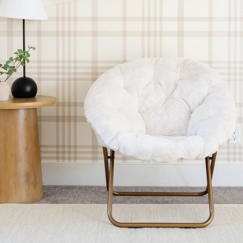 Saucer Chair Kids Chair with Faux Fur Cover by HouseOfZazla