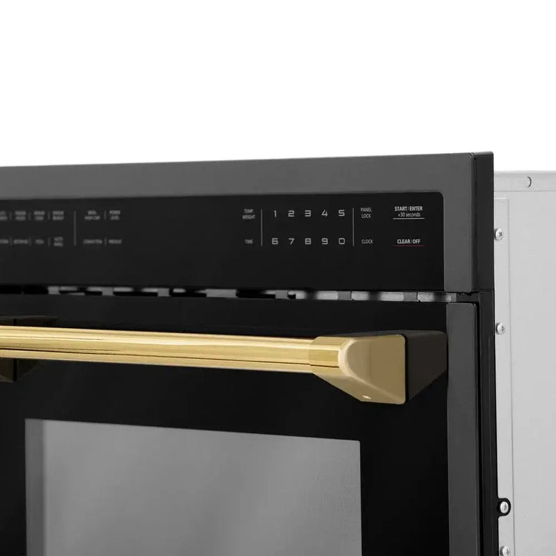 ZLINE 24" Convection Microwave, Black Stainless, Gold MWOZ-24-BS-G by Farmhouse Kitchen and Bath