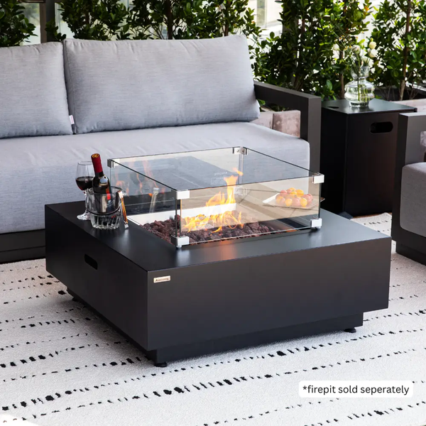 Ashton Fire Pit Tempered Clear Glass Wind Screen, photo 2 of 7