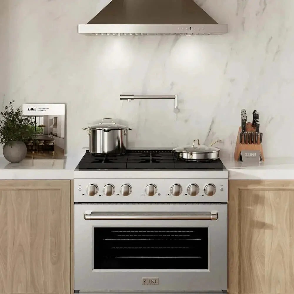 ZLINE 36"Gas Range, Convection Gas Oven , DuraSnow® Stainless Steel, SGRS-36 by Farmhouse Kitchen and Bath