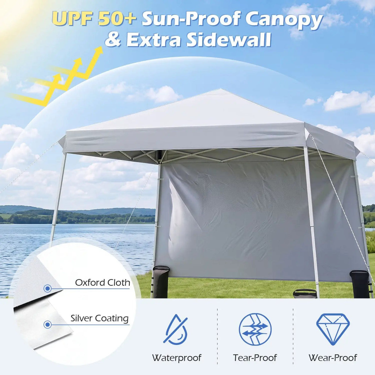 Pop Up Canopy Tent 9x9 ft with Carry Bag and Stakes by DirectDeals
