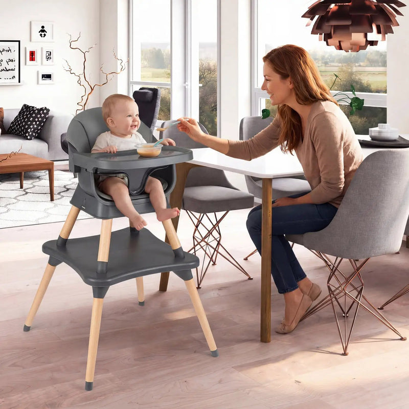 9-in-1 Convertible High Chair with Solid Wood Legs for Babies and Toddlers by DirectDeals