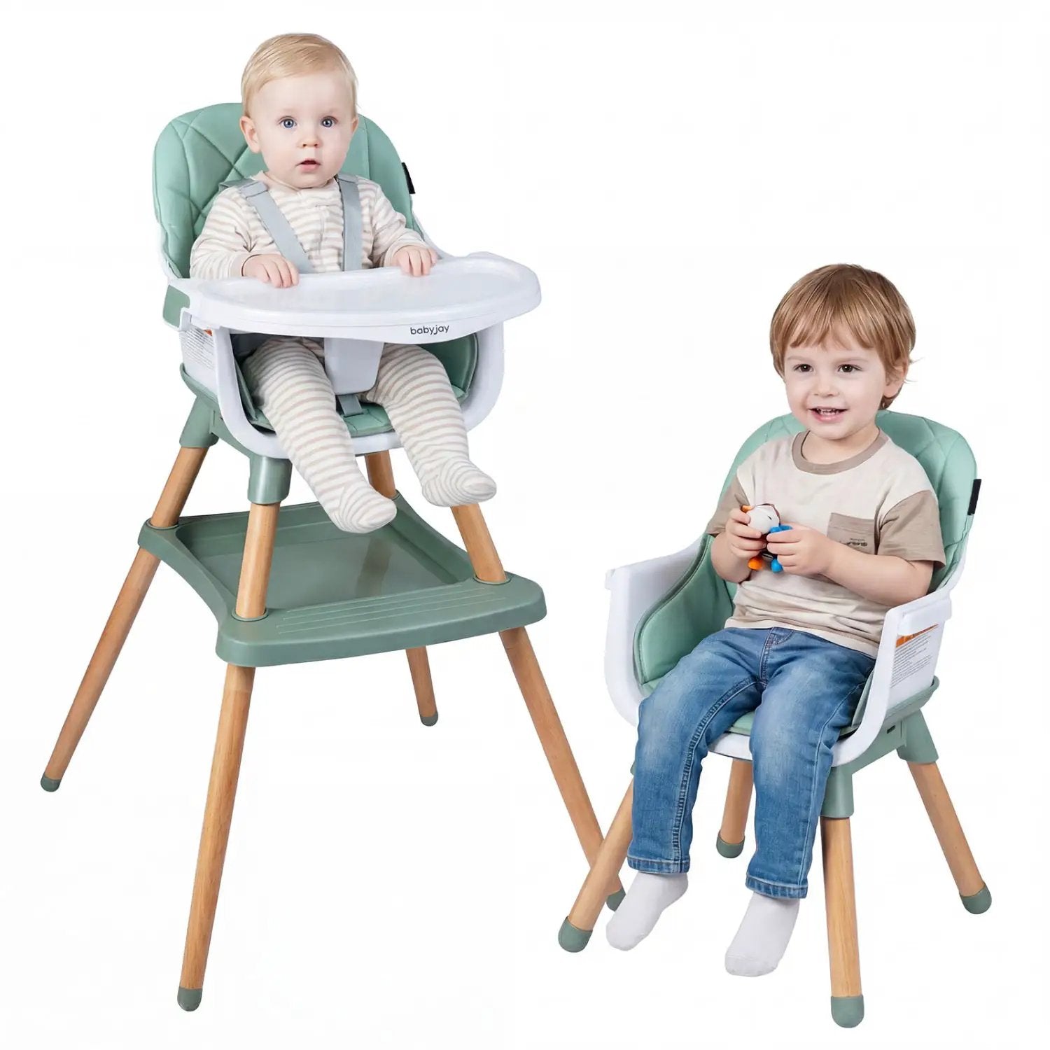 9-in-1 Convertible High Chair for Babies and Toddlers with Seat Cushion by DirectDeals