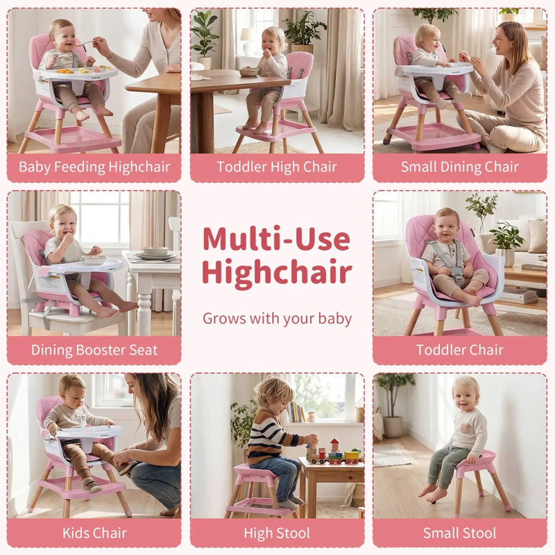 9-in-1 Convertible High Chair for Babies and Toddlers with Seat Cushion by DirectDeals