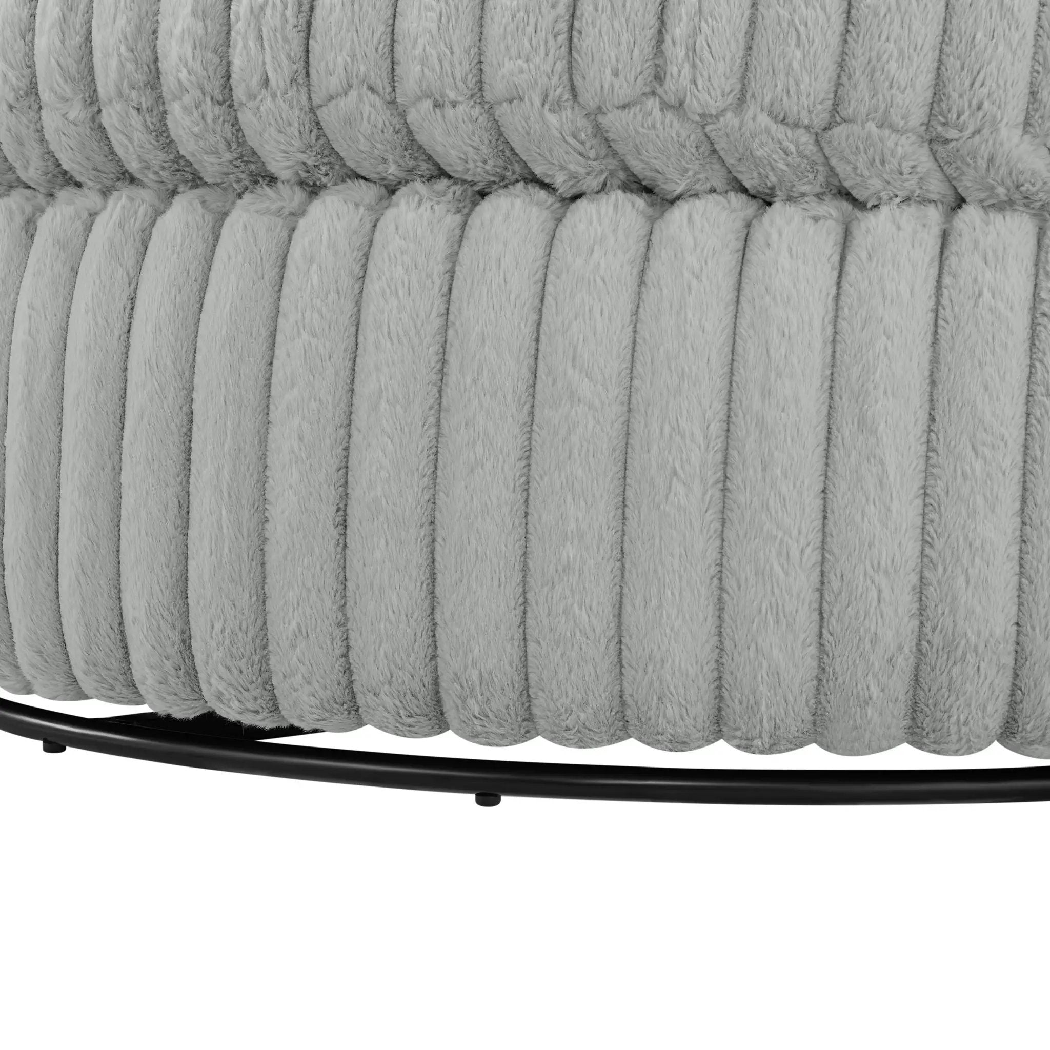 Mindy - Oversized Swivel Barrel Chair - Gray by HouseOfZazla