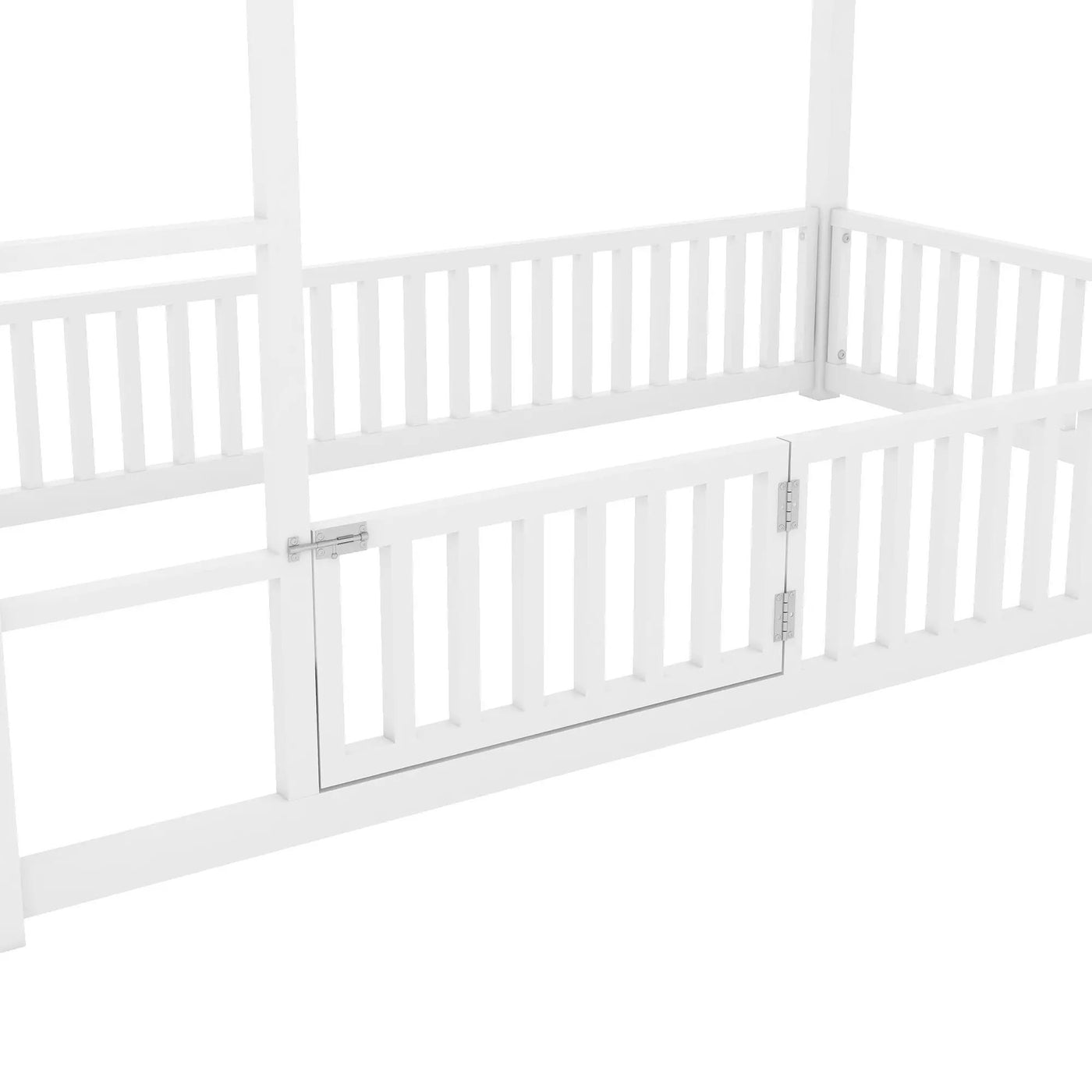 Metal House Bunk Bed With Fence And Door by HouseOfZazla
