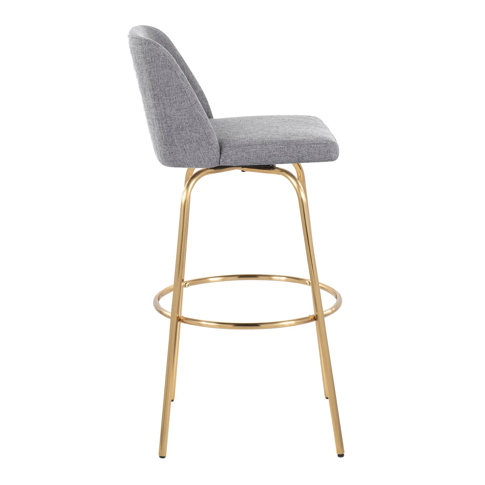 Toriano - Contemporary Fixed Height Barstool With Swivel And Round Footrest (Set of 2) by Unique Piece Furniture