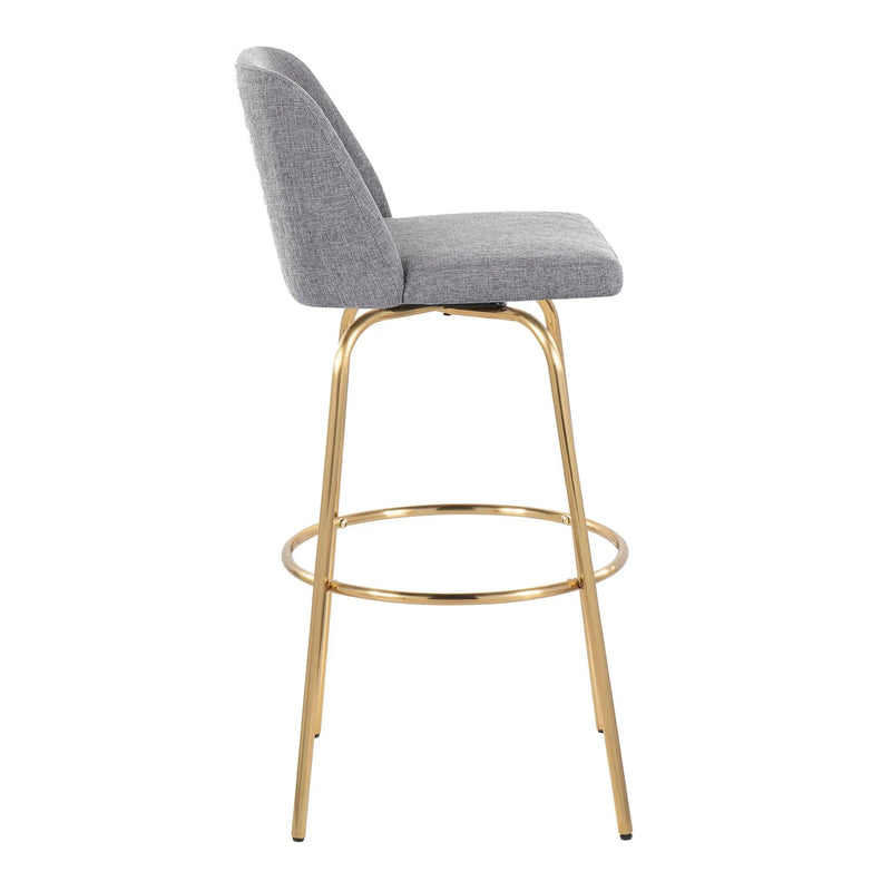 Toriano - Contemporary Fixed Height Barstool With Swivel And Round Footrest (Set of 2) by Unique Piece Furniture