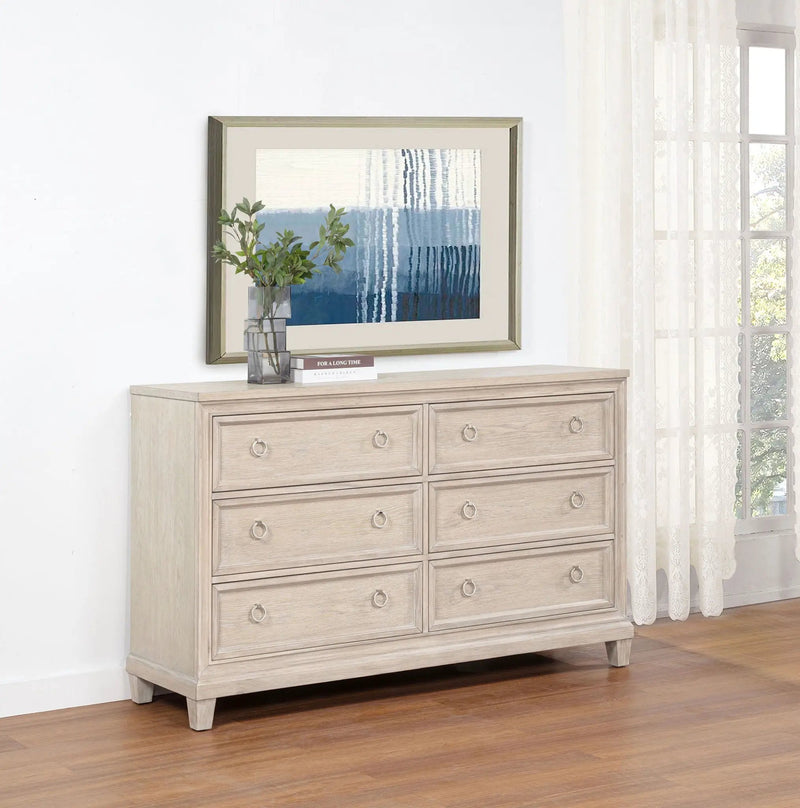 Pembroke 6-drawer Bedroom Dresser Cabinet Washed Oak by Unique Piece Furniture