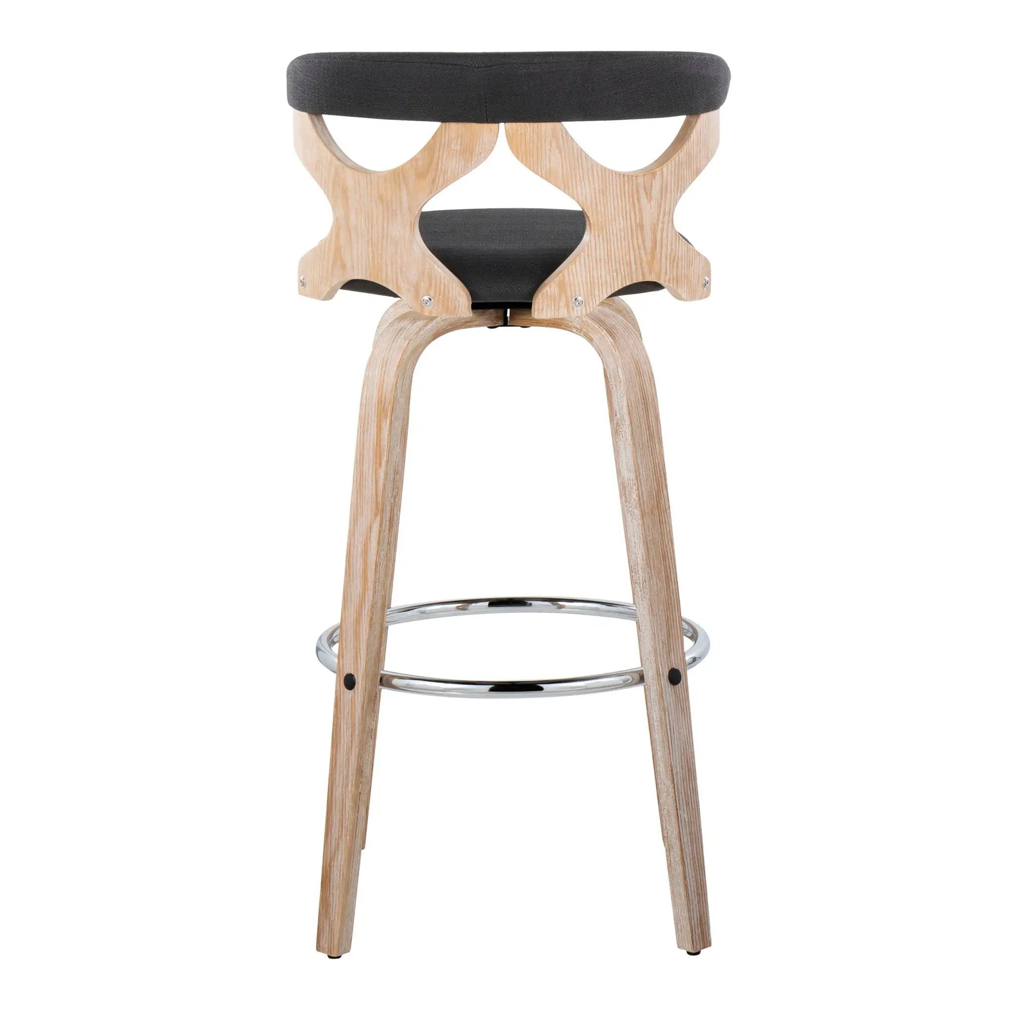 Gardenia - Contemporary Fixed Height Barstool With Swivel With Round Footrest (Set of 2) by HouseOfZazla