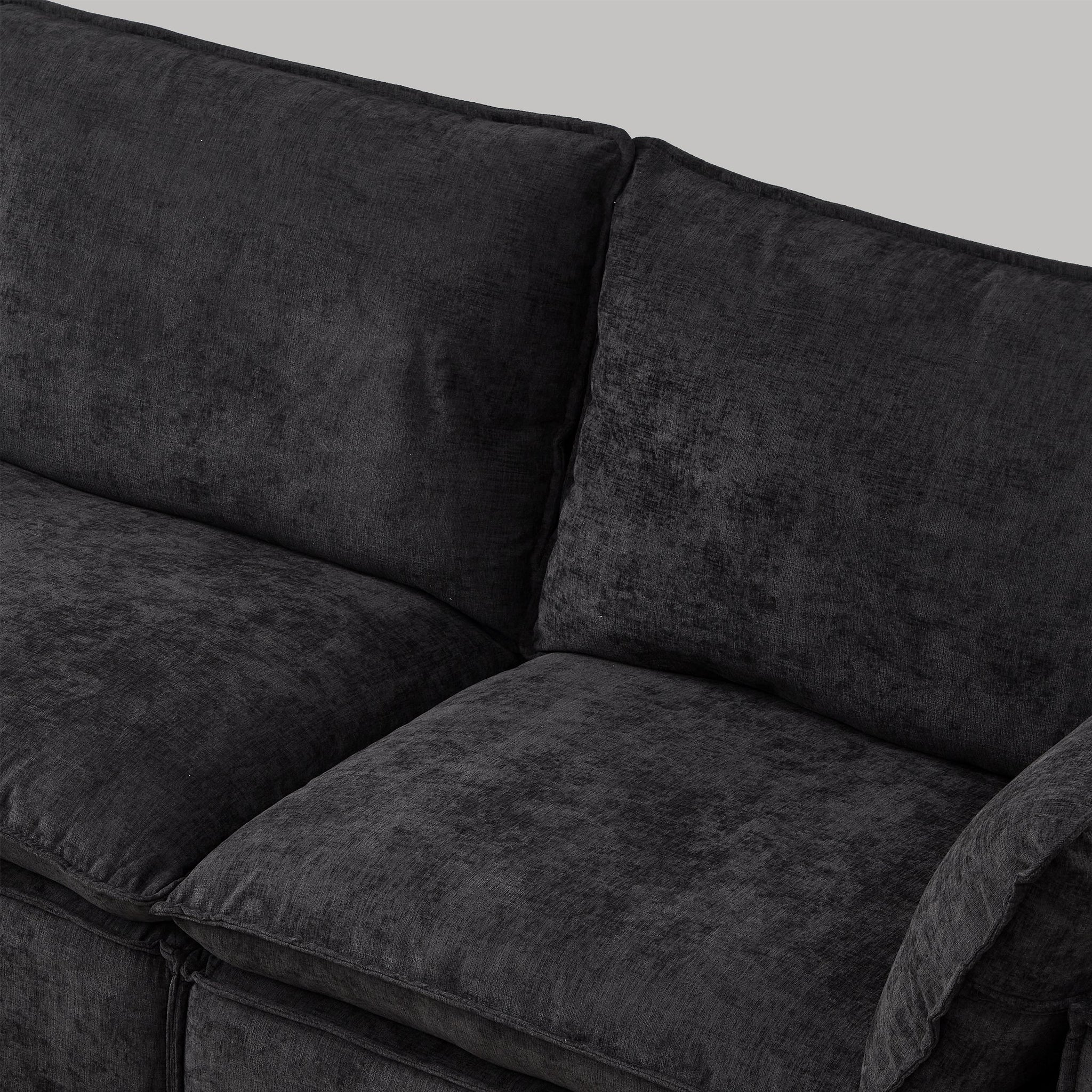 108.5" Modular Sectional L Shape Sofa with Movable Ottoman by HouseOfZazla