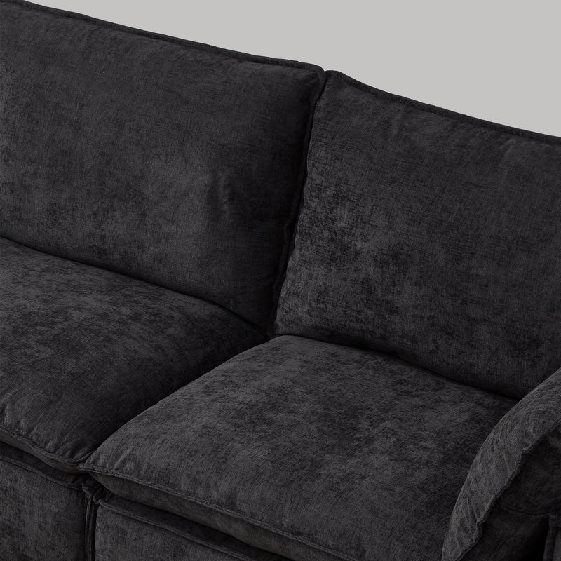 108.5" Modular Sectional L Shape Sofa with Movable Ottoman by HouseOfZazla