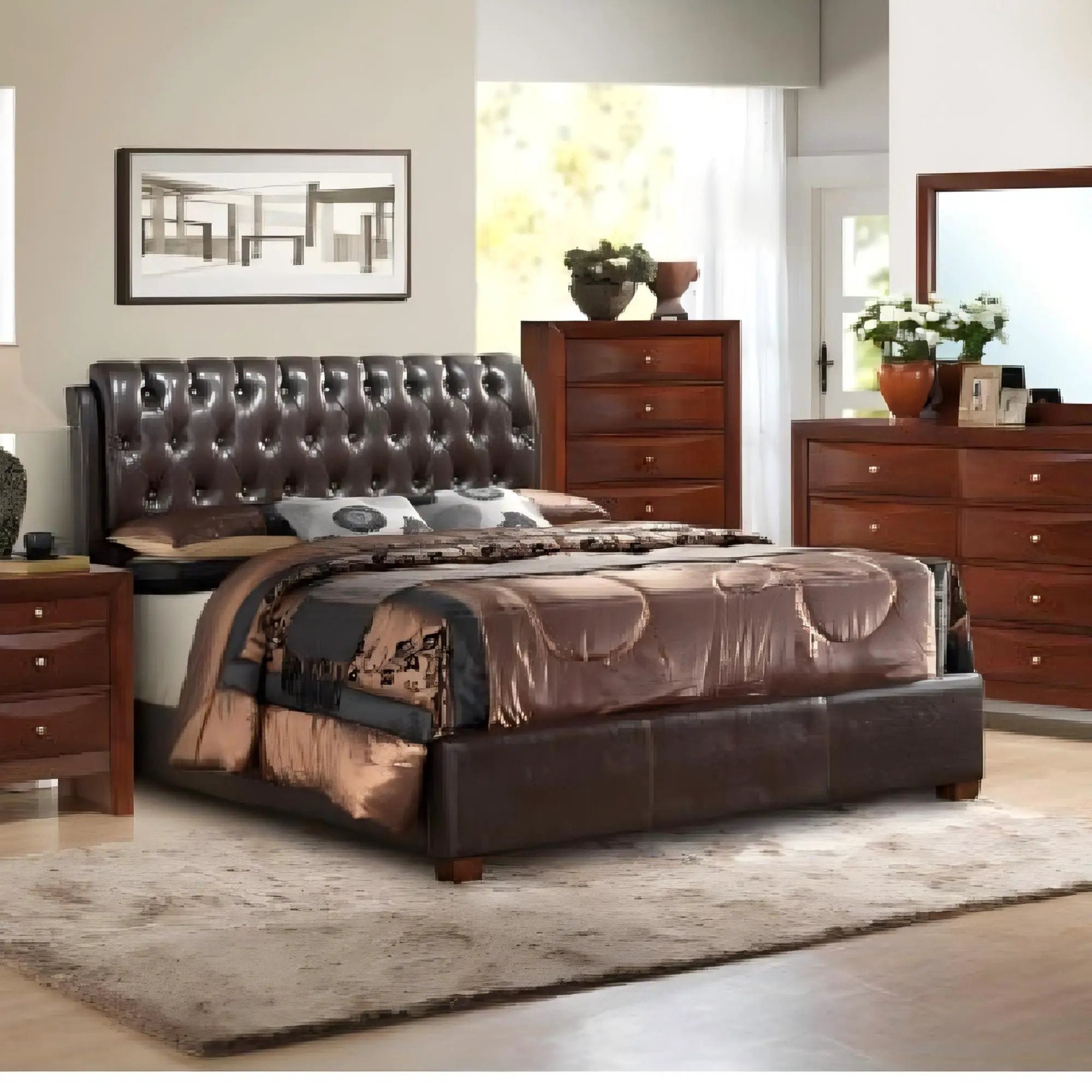 Tufted Upholstered Bed by Unique Piece Furniture