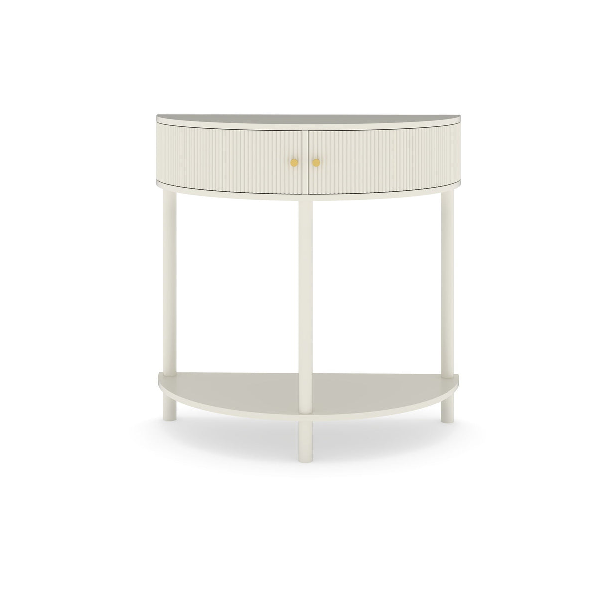 Demi Lune Console Table with 2 Storage Drawers - White, Dark Gray, Dark Brown, photo 3 of 12