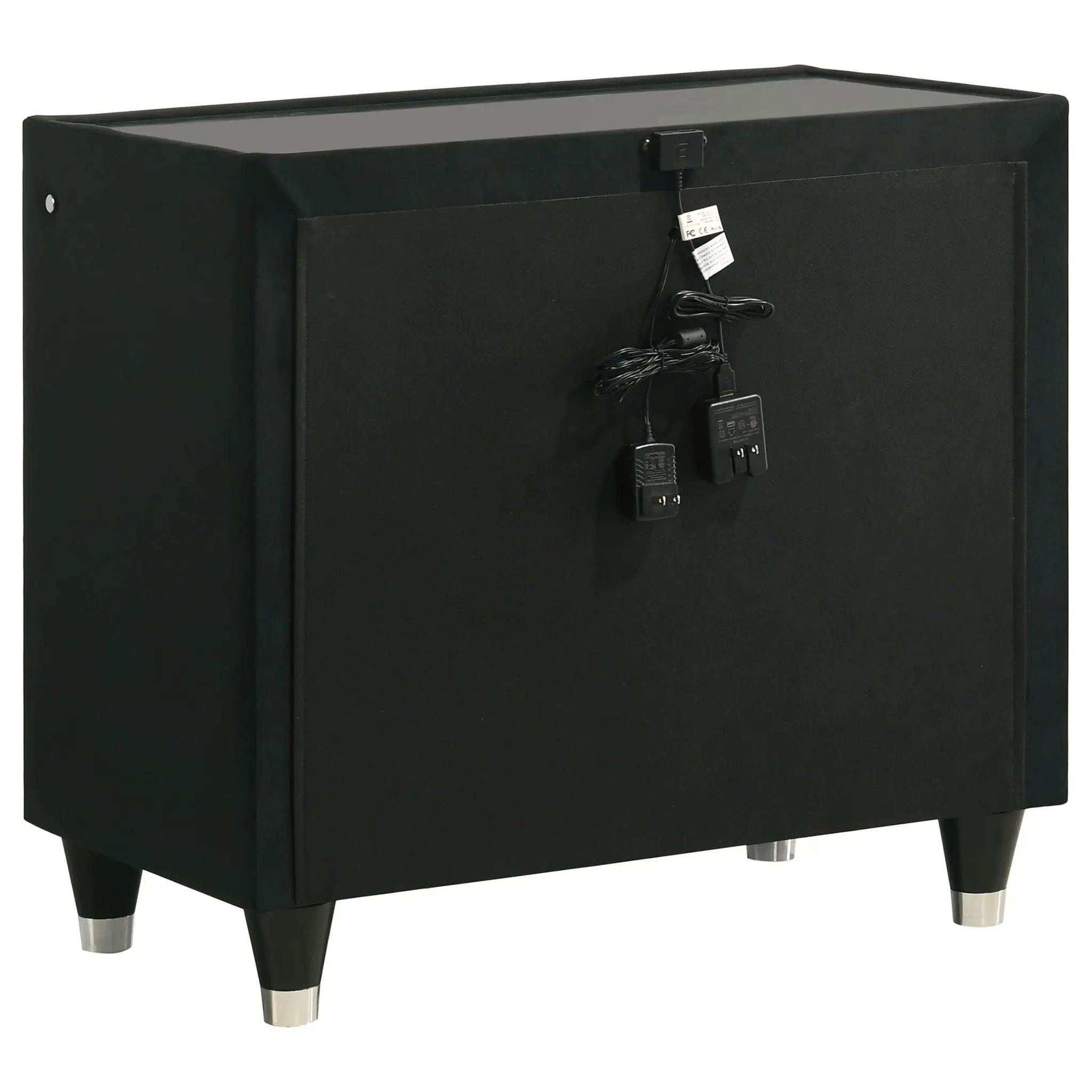 Lorient 2-drawer LED Nightstand with USB Black by Unique Piece Furniture