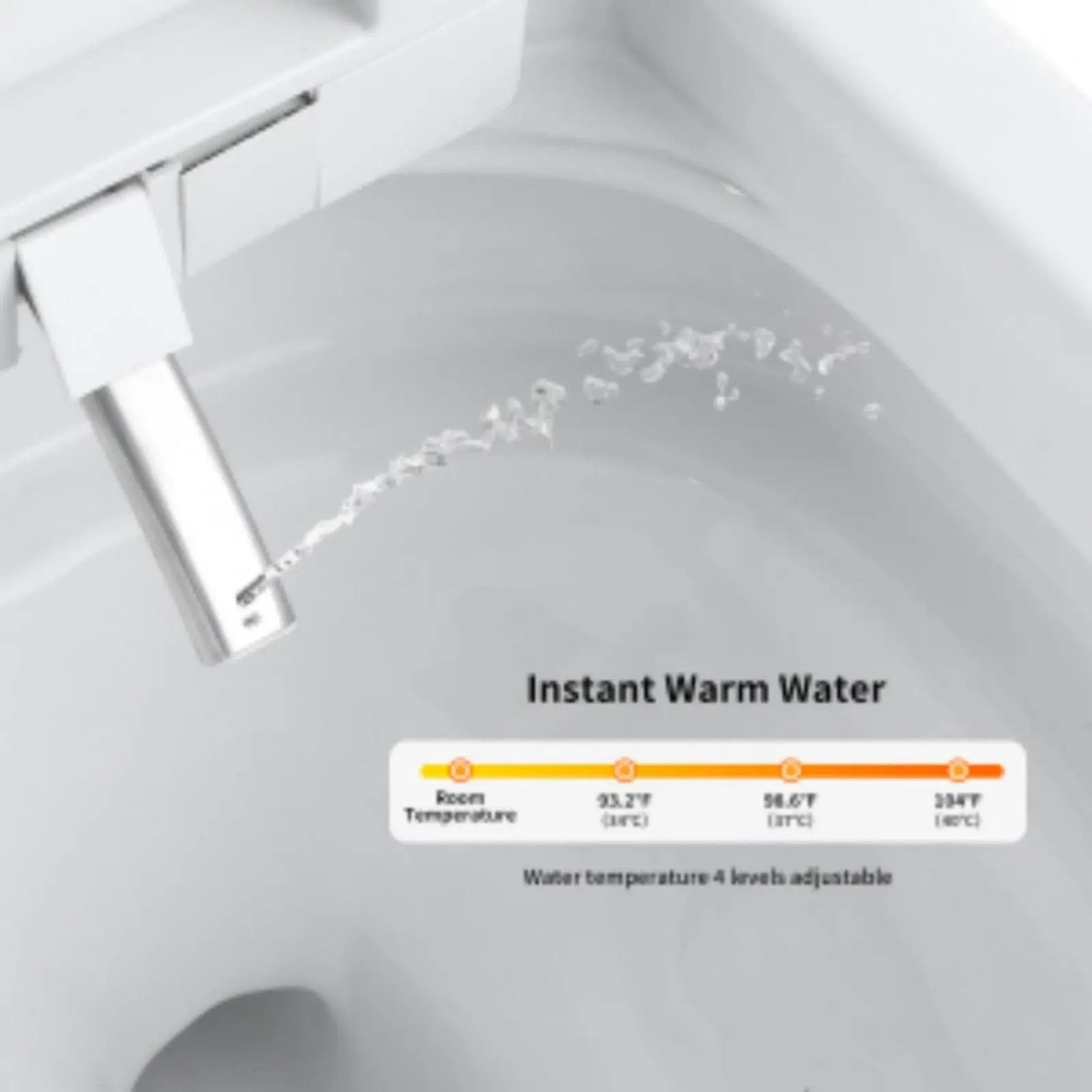 Smart Toilet With Bidet Seat Built In, Auto Open / Close Seat, Foot Sensor, LED Display - White by HouseOfZazla