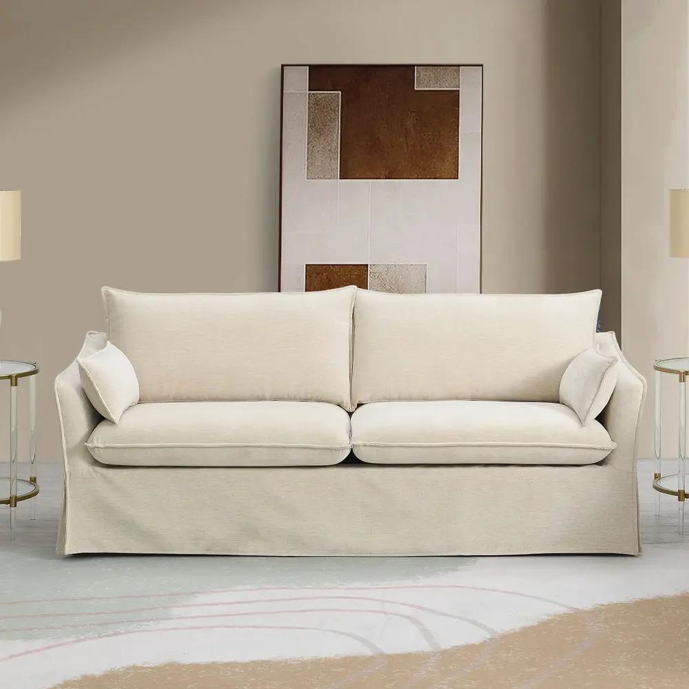 Shane - Sofa With 2 Pillows - Beige Linen by Unique Piece Furniture