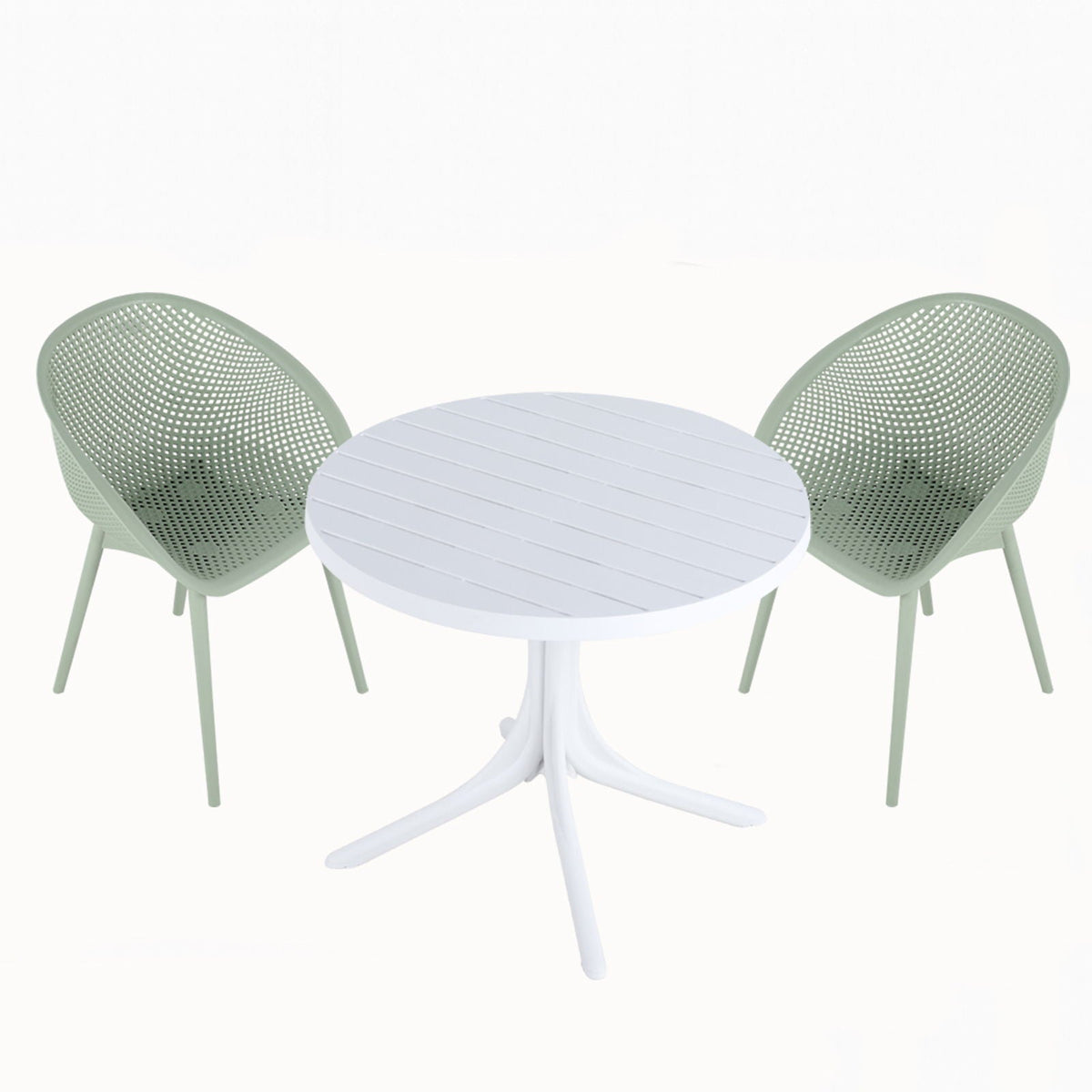 Modern Lounge Chair Set with All-Weather Polypropylene - 3 Piece Outdoor Set, photo 2 of 34
