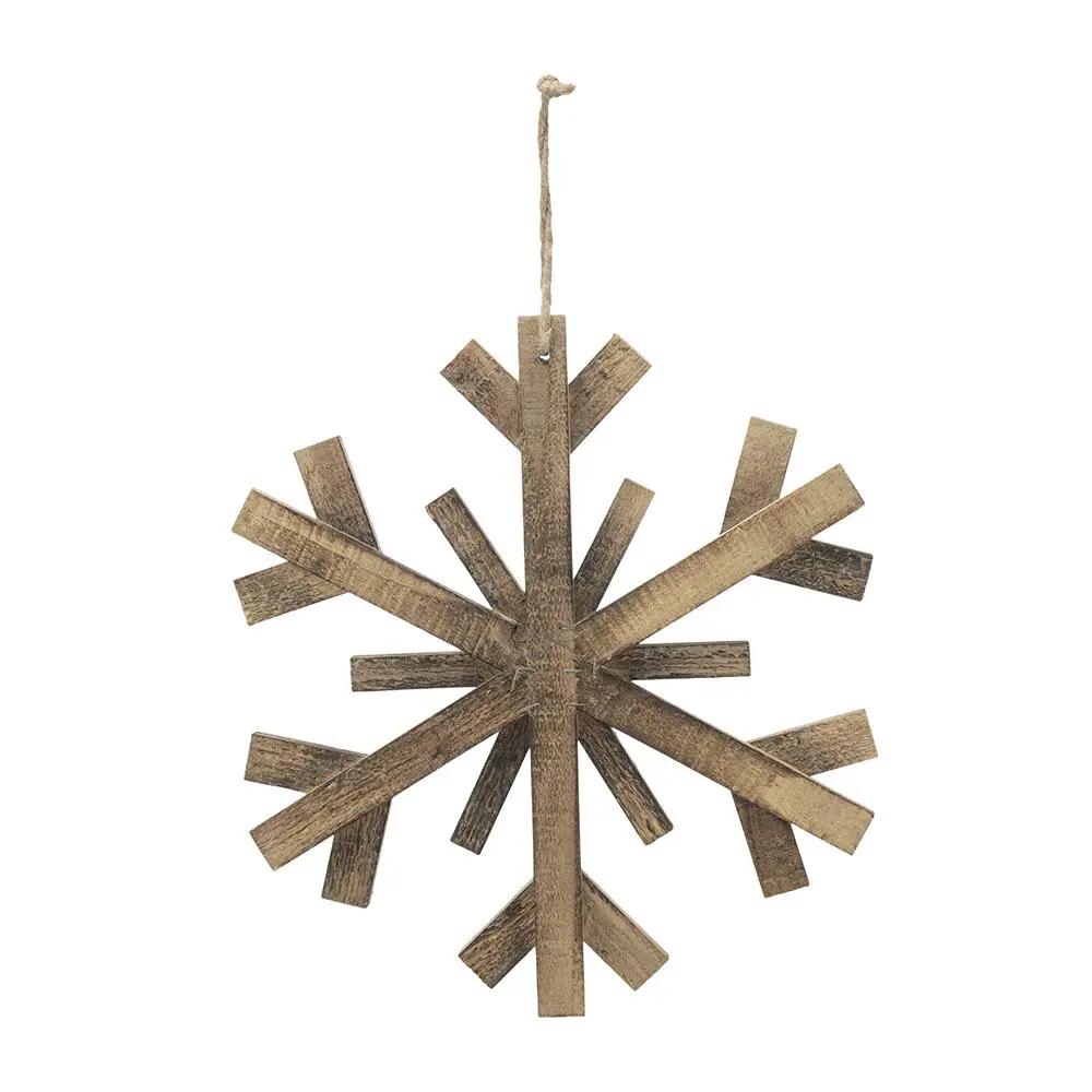 17.7" x 17.7" Large Fir Wood Snowflake Ornaments - Set of 2 by HouseOfZazla