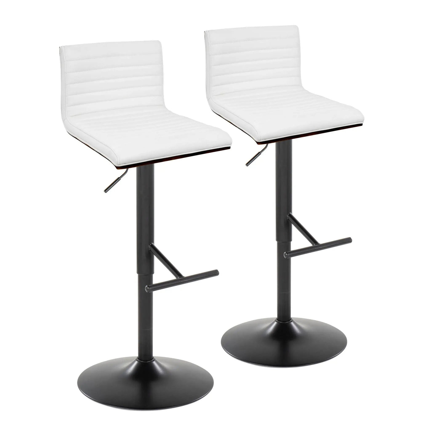 Mason - Contemporary Adjustable Barstool With Swivel With Straight T Footrest (Set of 2) by HouseOfZazla