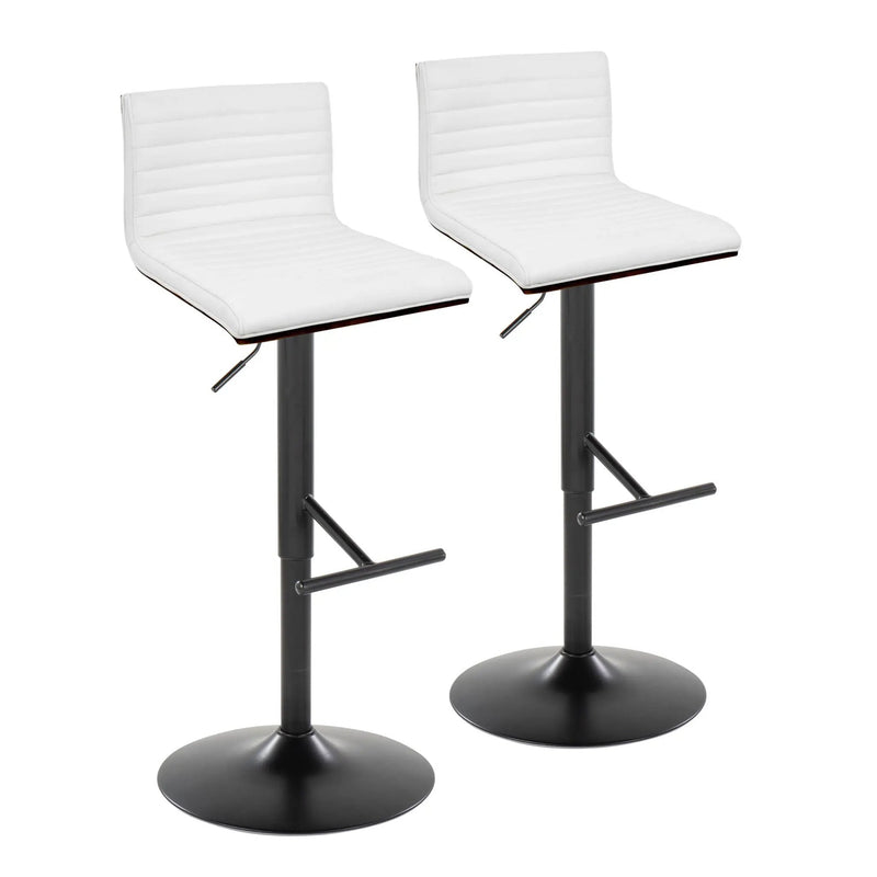 Mason - Contemporary Adjustable Barstool With Swivel With Straight T Footrest (Set of 2) by HouseOfZazla