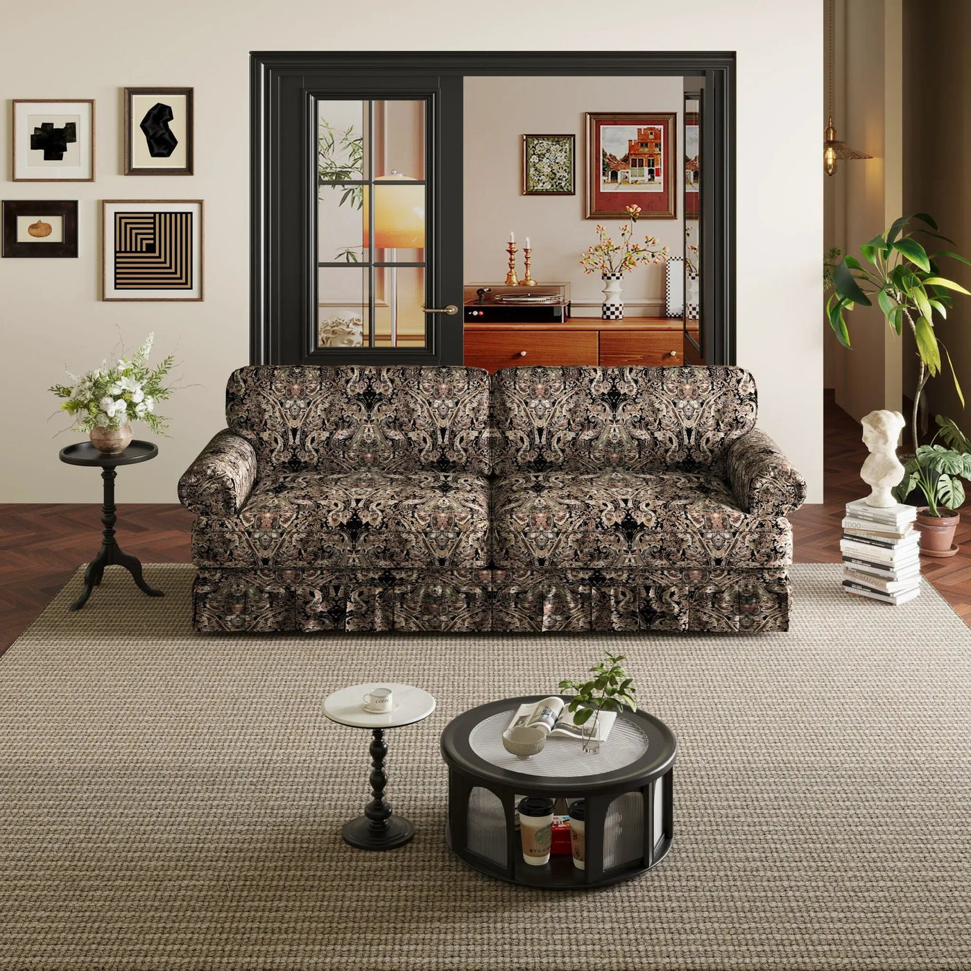 Luxuriously Comfortable Cloud Couch With Elegant Rolled Arms & Pleated Skirt Design by HouseOfZazla