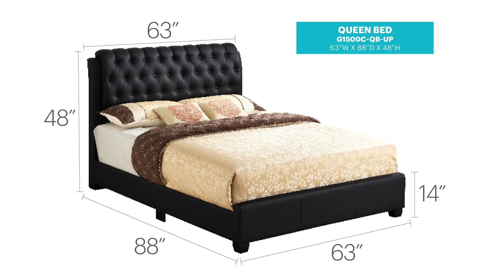 Tufted Upholstered Bed by Unique Piece Furniture