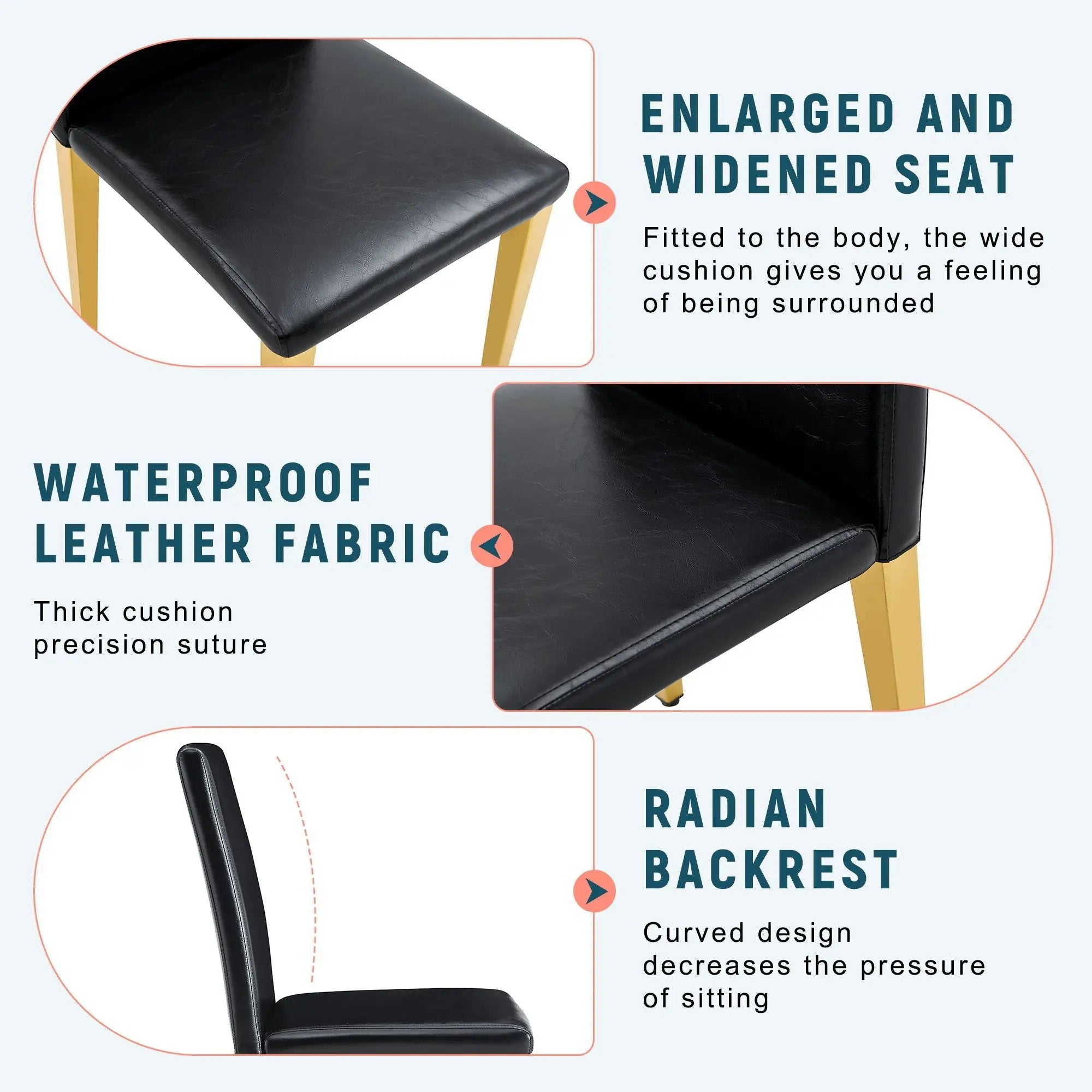 Elegant Upholstered Chairs With Metal Legs by Unique Piece Furniture