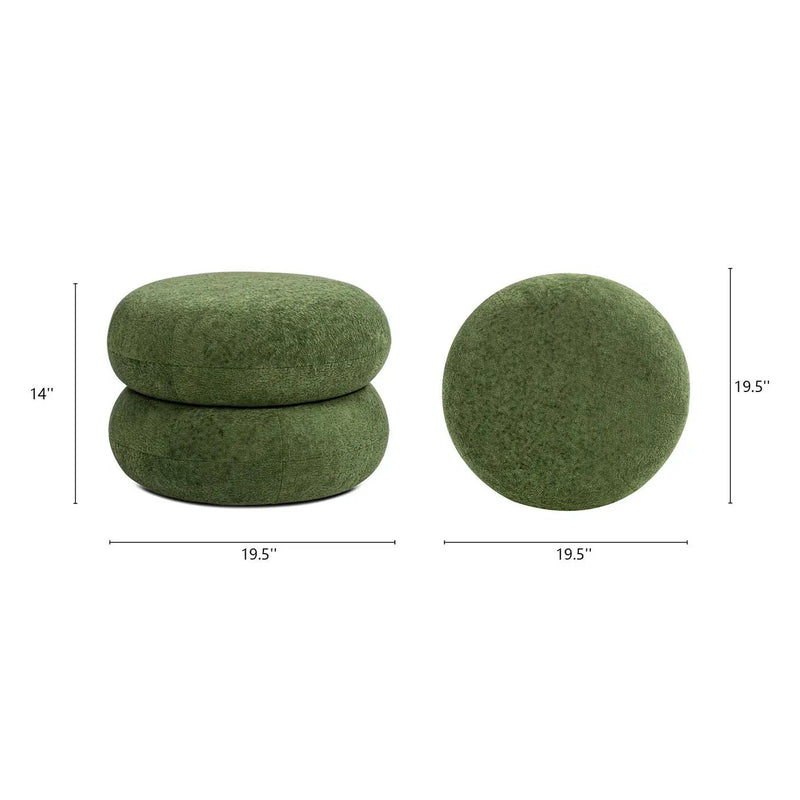 Nest - Low Round Upholstered Ottoman by HouseOfZazla
