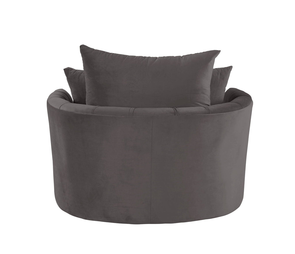 Velvet Swivel Accent Chair with Button Tufting - Dark Gray or Pink, photo 6 of 8