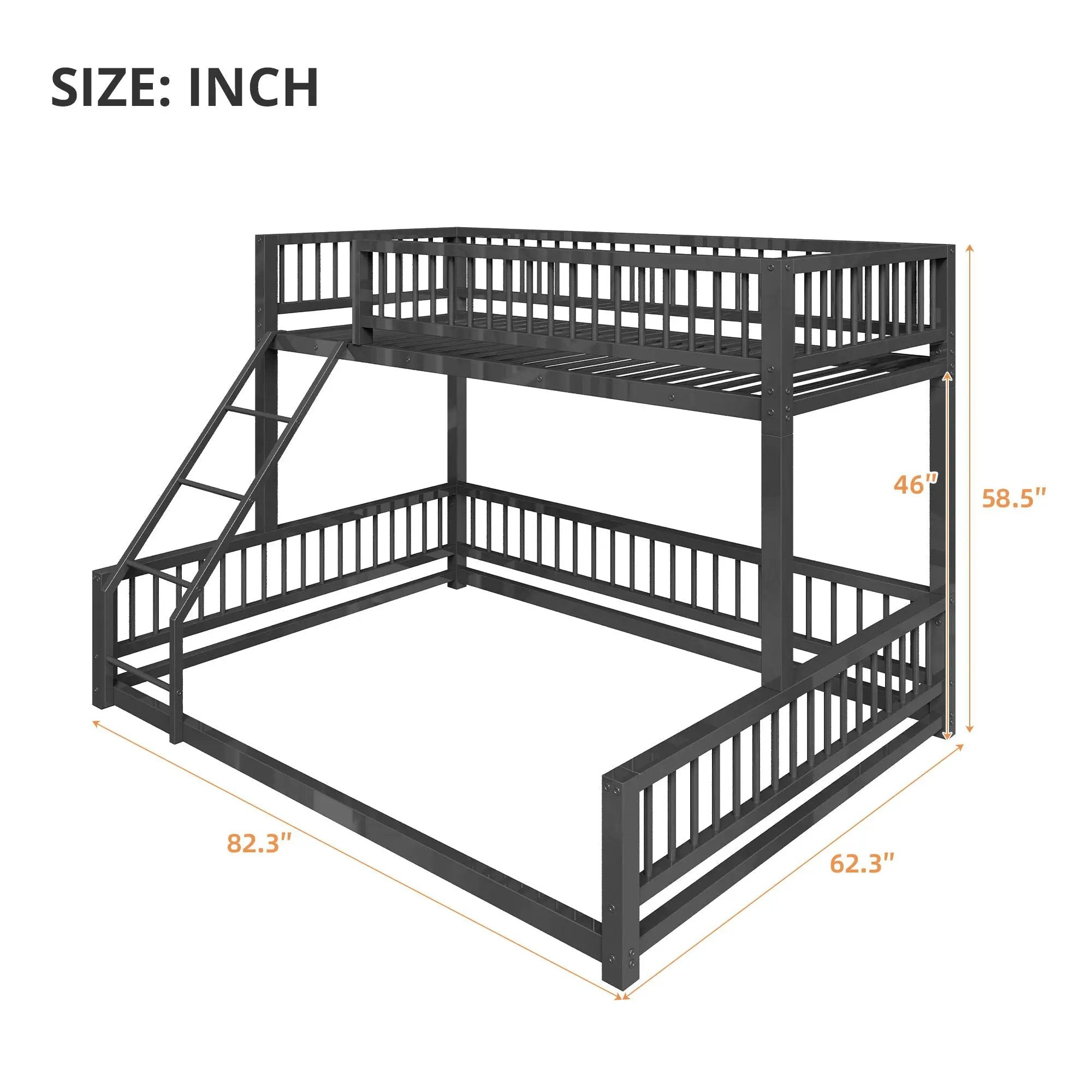 Bunk Bed With Ladder And Safety Guardrails by HouseOfZazla