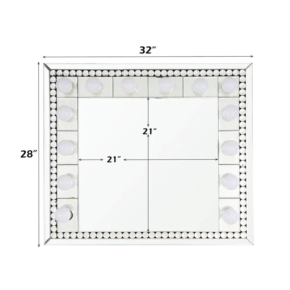 Farai - 28" Accent Mirror - Mirrored & Faux Crystal Diamonds by Unique Piece Furniture