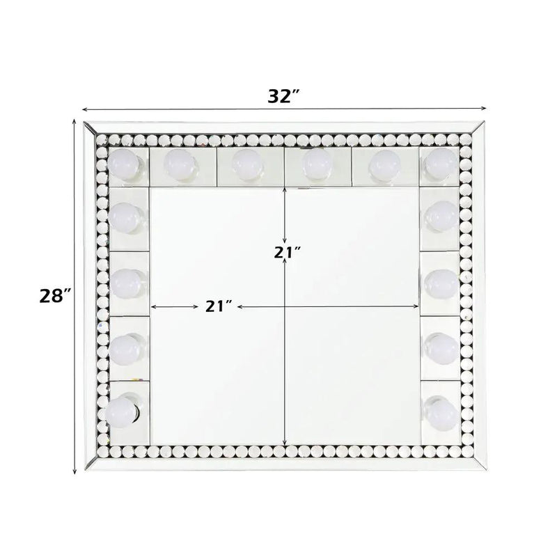 Farai - 28" Accent Mirror - Mirrored & Faux Crystal Diamonds by Unique Piece Furniture