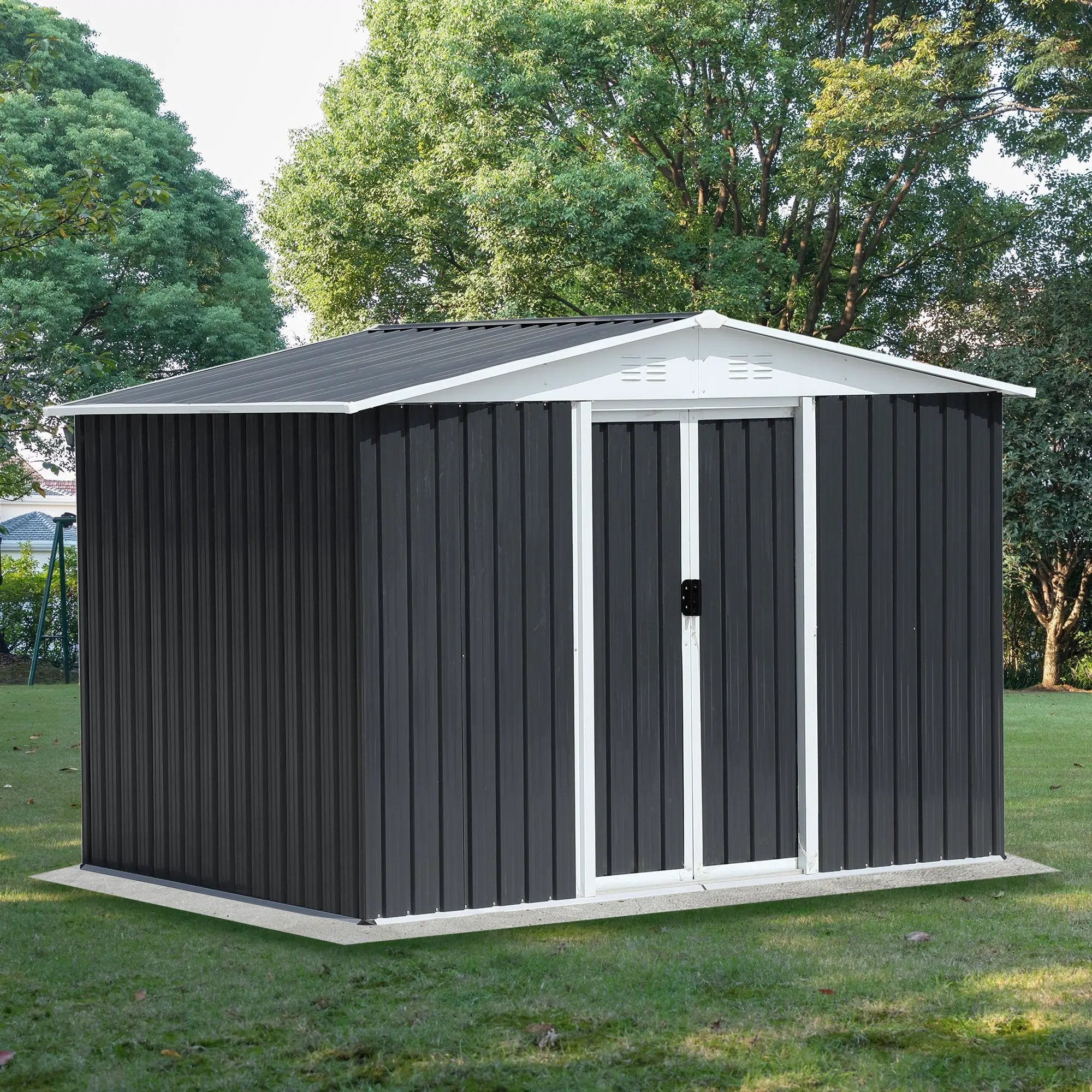8x6 Feet Apex Roof Dark Storage Shed by HouseOfZazla