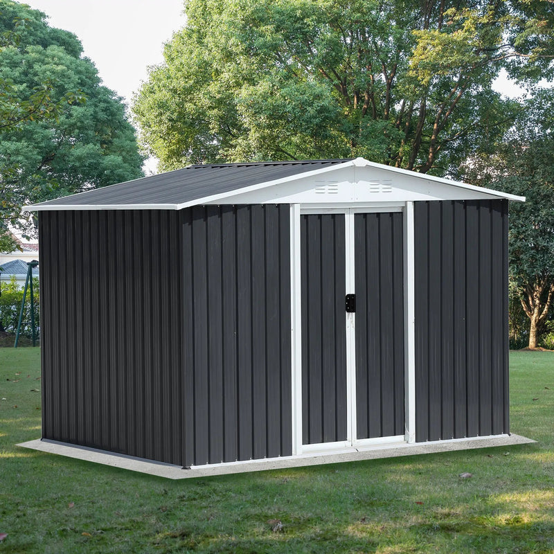 8x6 Feet Apex Roof Dark Storage Shed by HouseOfZazla