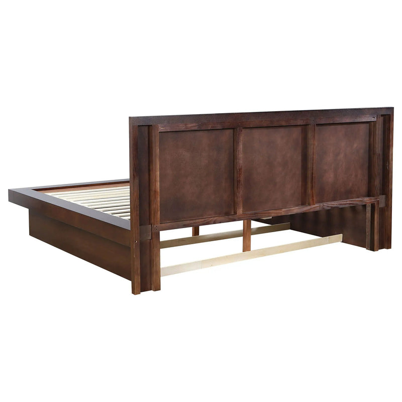 Jessica Wood Eastern King LED Panel Bed Cappuccino by Unique Piece Furniture