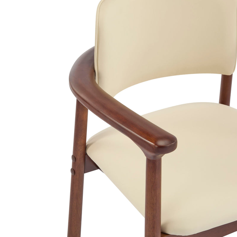 Dining Room Chairs, Ideal For Home & Kitchen (Set of 2) - Beige / Dark Walnut by HouseOfZazla