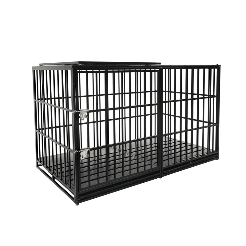 Extra Large Heavy Duty Dog Crate With Removable Pans For Dogs - Black by HouseOfZazla